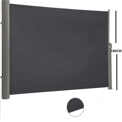 Grauer Aluminium 200*300cm Rückziehbare Seitenschatten-Mauf für den Garten und den Innenhof