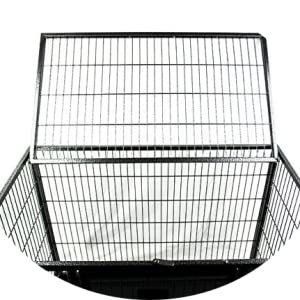 Große Hunde Schwermetall-Kennel und -Kiste mit vier Rädern in schwarz