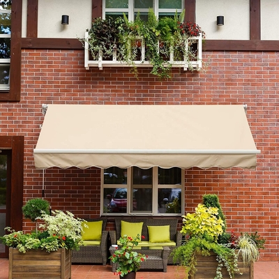 Gartenbalkon-Shopfenster mit manuellem Kurbelgriff und PU-beschichtetem Segelveredelung
