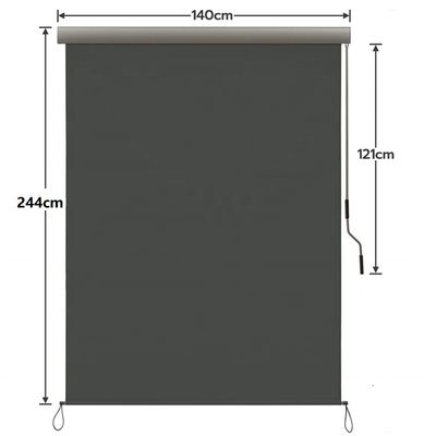 1.6m*2.5m Polyester Segelmaterial Rückziehbare wasserdichte Sonnenschirm Tropfen vertikale Markise