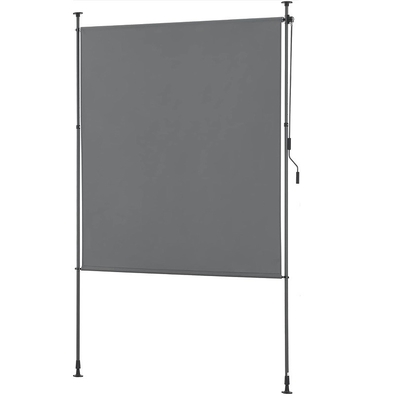Pulverbeschichtete vertikale Markise 150*270cm für Datenschutz und Sonnenschutz in dunkelgrauer Farbe