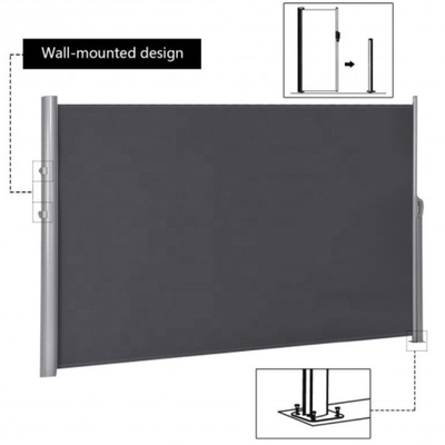160x300cm Garten Sonnenschatten Dachboden Rückziehbare Markisen für manuelle Bedienung Patio Seite