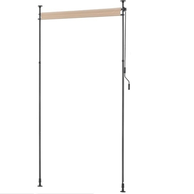 Pulverbeschichtete 200x270cm vertikale Markise wasserdichtes graues Gewebe für Balkongarten