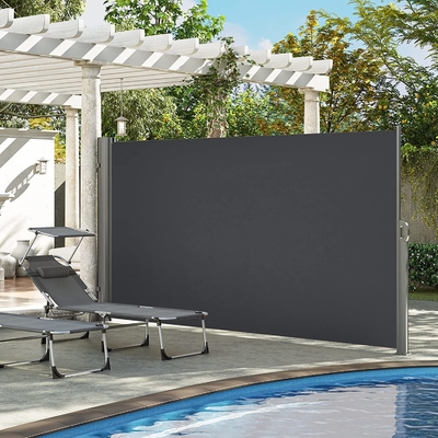180x300 cm Rückziehbarer Seitenschutz für Terrasse Garten Terrasse Sonnen- und wasserdicht