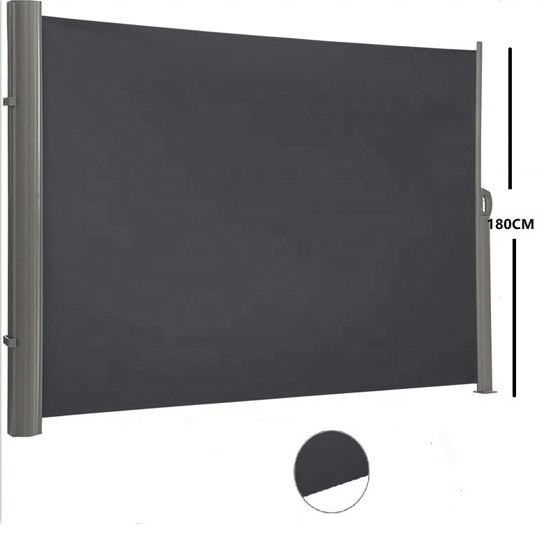 Grauer Aluminium 200*300cm Rückziehbare Seitenschatten-Mauf für den Garten und den Innenhof