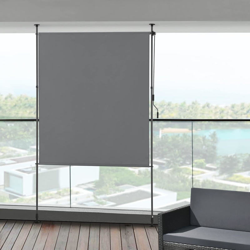 Außen 120 x 270 cm Polyester Segel Ausdehnbare undurchsichtige vertikale Markise mit Handkurbel