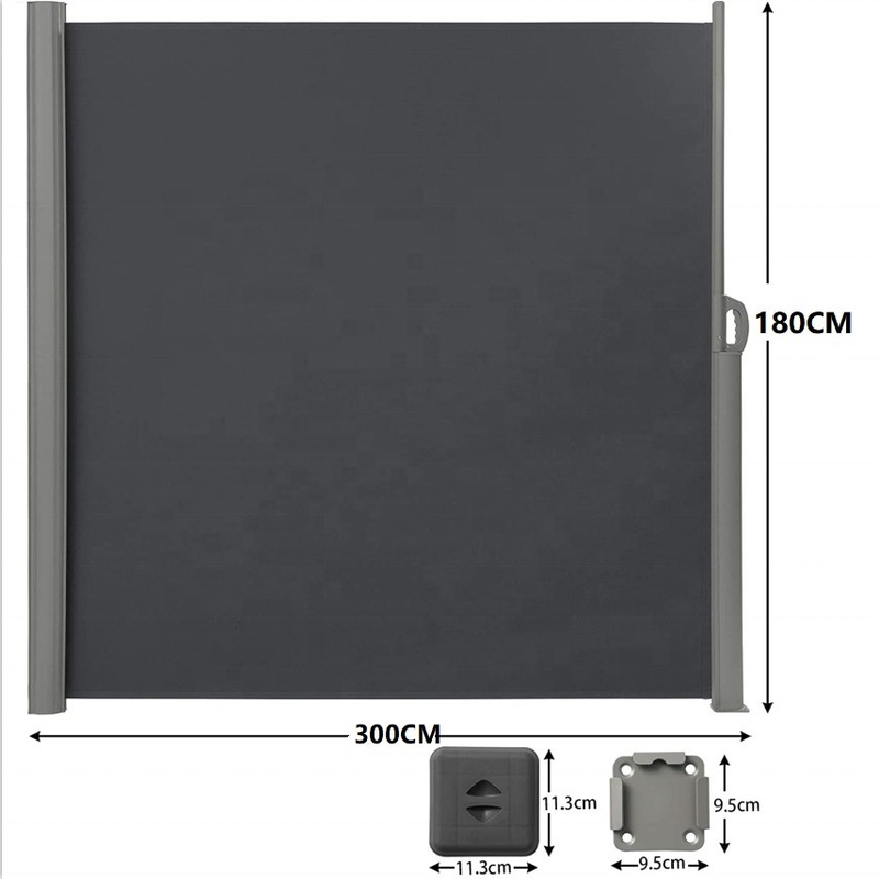 Segelmaterial Polyester Rückziehbares Seitenfenster für Außen Privatsphäre Bildschirm 63 &quot;x 118